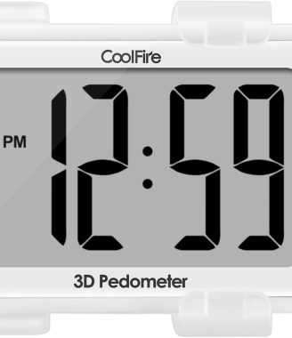COOLFIRE 3D Accurate Pedometer for Walking, Simple Step Counter with Large Watch Display, Pedometer for Walking Steps, Calorie and Miles. Fitness Tracker, Ready to Use or Customize via App PDWT03