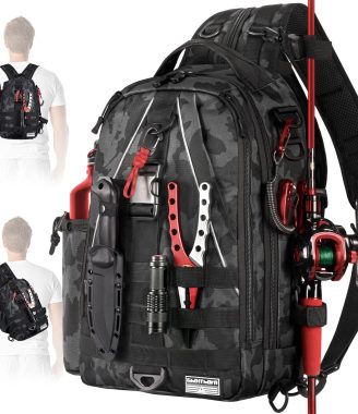 Ghosthorn Fishing Backpack with Rod Holder - Tackle Sling Bag - Fly Fishing Gifts for Men and Women