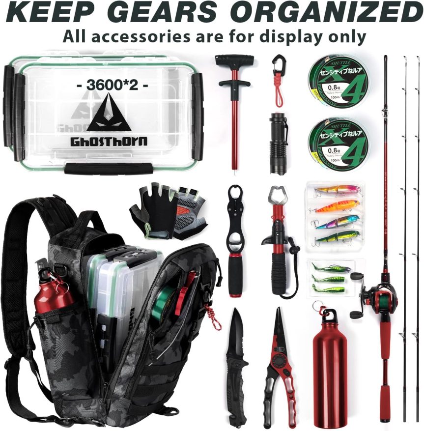 Ghosthorn Fishing Backpack with Rod Holder - Tackle Sling Bag - Fly Fishing Gifts for Men and Women - Image 4