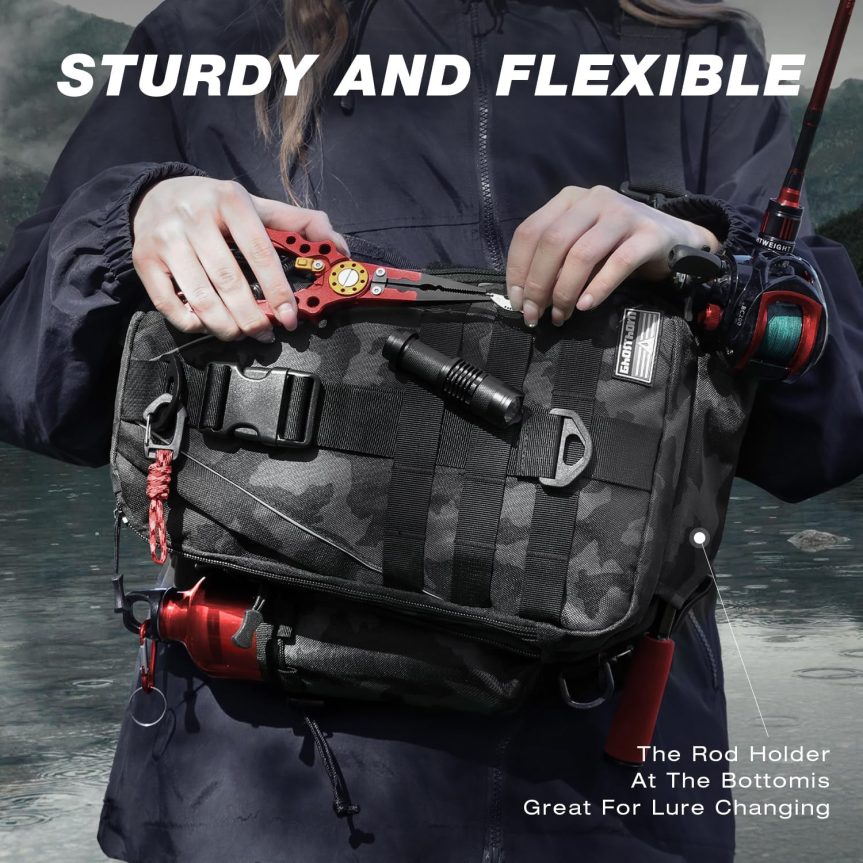 Ghosthorn Fishing Backpack with Rod Holder - Tackle Sling Bag - Fly Fishing Gifts for Men and Women - Image 5